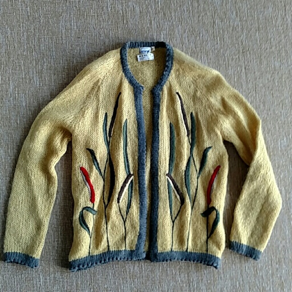 Vintage Sweaters - Vintage Lazarus Mohair blend cattails cardigan. 8